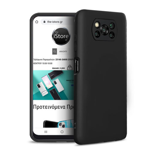 Rubber Silk Case Black Xiaomi Poco X3 NFC ΘΗΚΕΣ RUBBER SILK