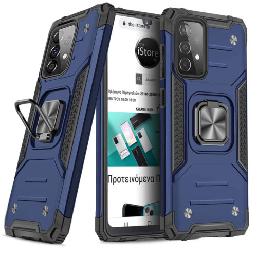 Armor Ringstand Case Blue Samsung Galaxy A52 ΘΗΚΕΣ OEM