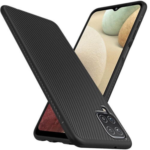 LENUO Twill Texture Black Case Samsung Galaxy A12 ΘΗΚΕΣ OEM