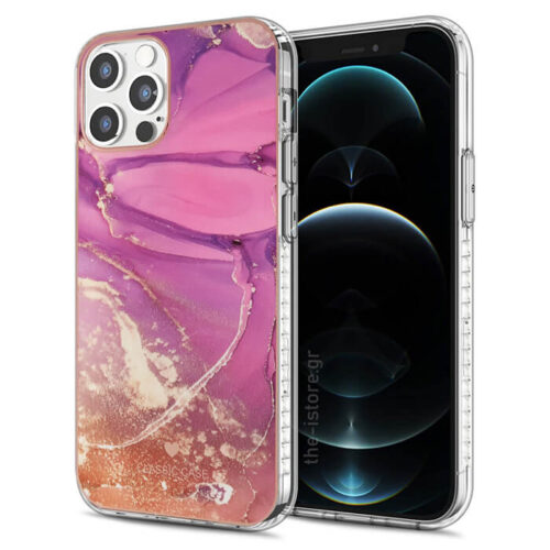 Glossy Watercolor Case iPhone 12/12 Pro Lilac ΘΗΚΕΣ OEM