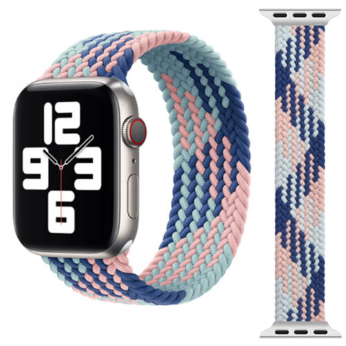 WiWU Braided Stretchy Blue Pink Λουράκι για Apple Watch 38/40/41mm (Size: M) APPLE WATCH WIWU