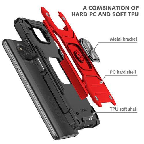 Armor Ringstand Case Red Xiaomi Poco X3 NFC / X3 Pro ΘΗΚΕΣ OEM