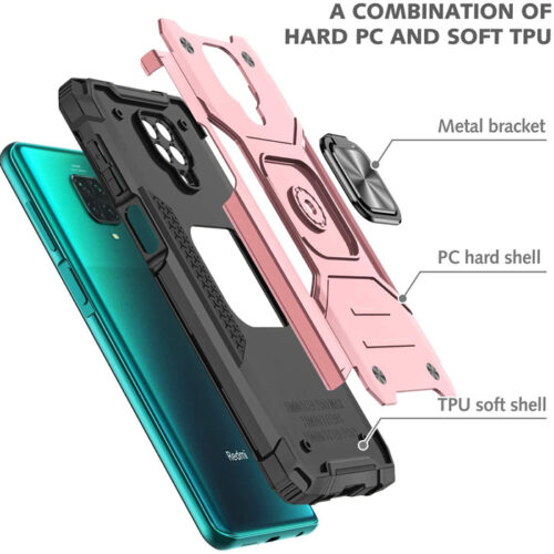 Armor Ringstand Case Rose Gold Xiaomi Redmi Note 9s / Note 9 Pro / Note 9 Pro Max ΘΗΚΕΣ OEM