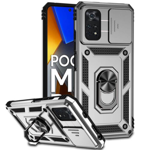 Combo Kickstand Slide Camera Case Silver Xiaomi Poco M4 Pro 4G XIAOMI OEM