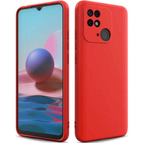 Rubber Silk Case Red Xiaomi Redmi 10C XIAOMI OEM