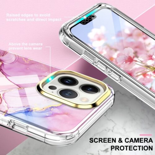 iPhone 13 Pro Max Full Body 360 Case Marble Luxury Pink IPHONE OEM