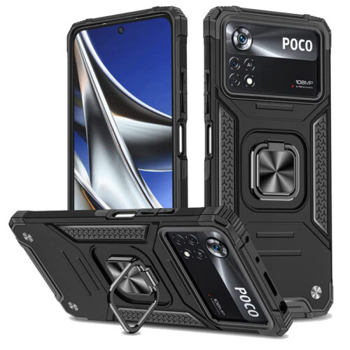 Armor Ringstand Case Black Xiaomi Poco X4 Pro 5G XIAOMI OEM