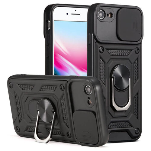 Combo Kickstand Slide Camera Case Black iPhone 7/8/SE | The-iStore.gr