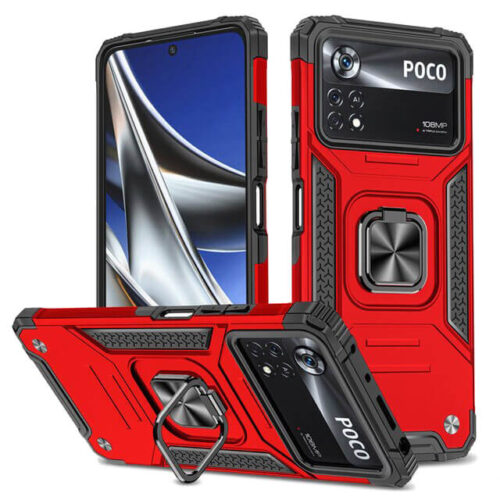 Armor Ringstand Case Red Xiaomi Poco M4 Pro 4G Xiaomi Poco M4 Pro 4G OEM