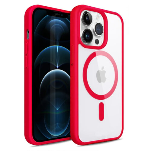 OEM iPhone 12/12 Pro MagSafe Case Clear Red ΘΗΚΕΣ ΟΕΜ