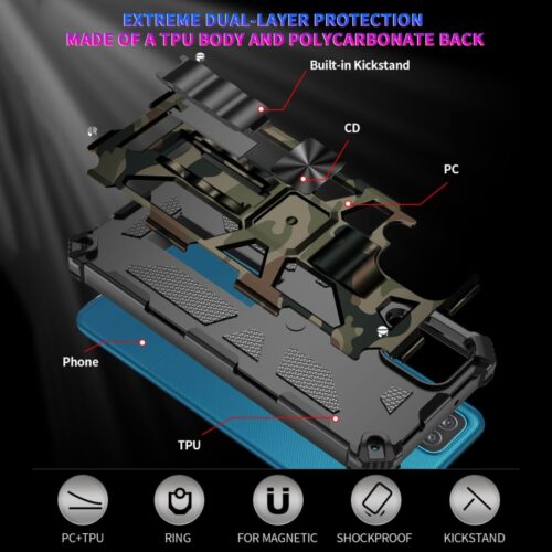 Camouflage Kickstand Armor Case Samsung Galaxy M12 ΘΗΚΕΣ OEM