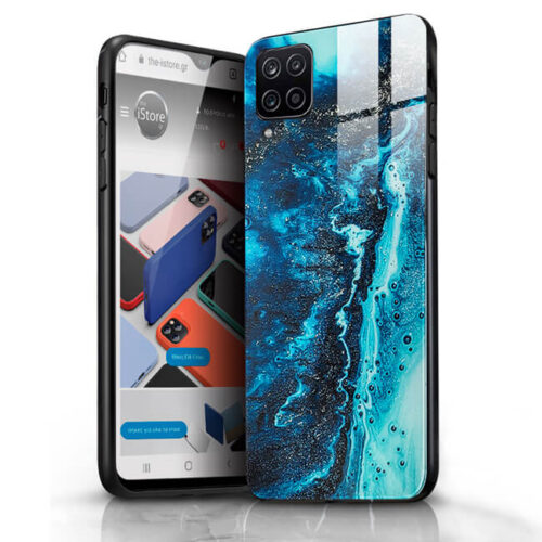 Glossy Marble Blue Case Samsung Galaxy A12/M12 ΘΗΚΕΣ OEM