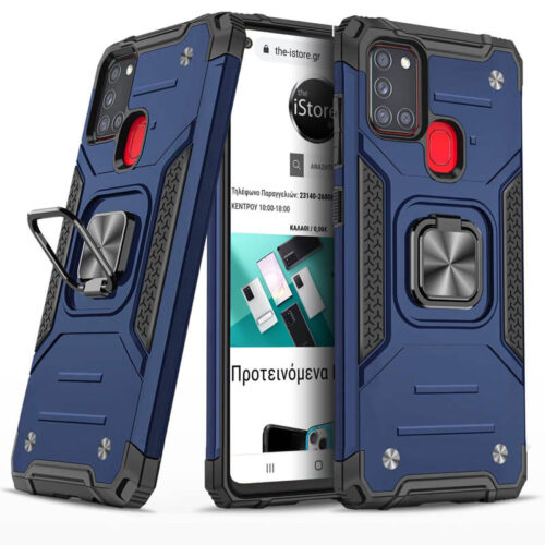 Armor Ringstand Case Blue Samsung Galaxy A21s ΘΗΚΕΣ OEM