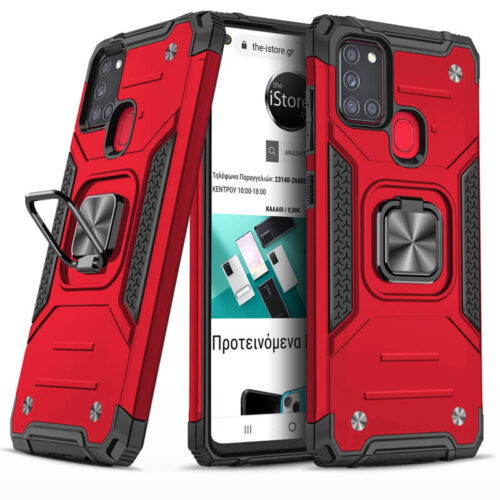 Armor Ringstand Case Red Samsung Galaxy A21s ΘΗΚΕΣ OEM