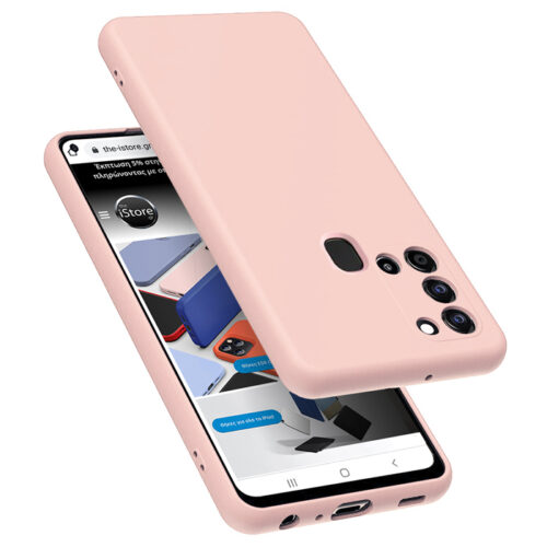 Rubber Silk Case Pink Sand Samsung Galaxy A21s ΘΗΚΕΣ OEM