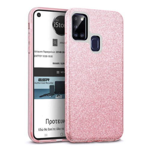 Hybrid Strass Pink Case Samsung Galaxy A21s ΘΗΚΕΣ OEM