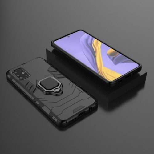 Finger Ring Kickstand Armor Case Black Samsung Galaxy A41 ΘΗΚΕΣ OEM
