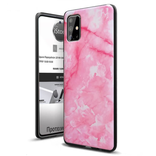 Marble Pink Silicone Case Samsung Galaxy A51 ΘΗΚΕΣ OEM