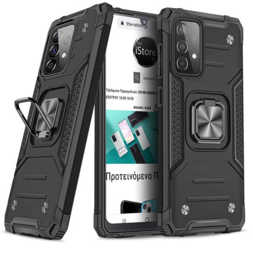 Armor Ringstand Case Black Samsung Galaxy A52 ΘΗΚΕΣ OEM