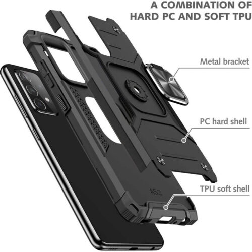 Armor Ringstand Case Black Samsung Galaxy A72 ΘΗΚΕΣ OEM