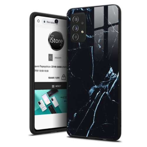 Glossy Marble Black Case Samsung Galaxy A72 ΘΗΚΕΣ OEM