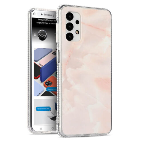 Royal Marble Silicone Case White Pink Samsung Galaxy A72 ΘΗΚΕΣ OEM