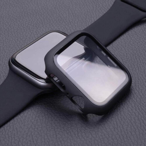2-in-1 Hard Frame Black + Tempered Glass Apple Watch 45mm APPLE WATCH OEM