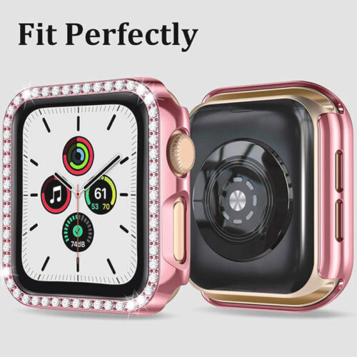 2-in-1 Hard Diamonds Case Pink & Tempered Glass Apple Watch 38mm APPLE WATCH OEM