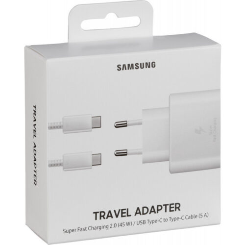 Samsung Fast Travel Φορτιστής 45W USB με Καλώδιο Type-C to Type-C White ANDROID Samsung Original