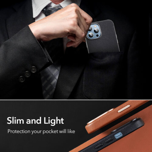 ESR iPhone 13 Pro Max Metro Leather Case with HaloLock Black ΘΗΚΕΣ ESR