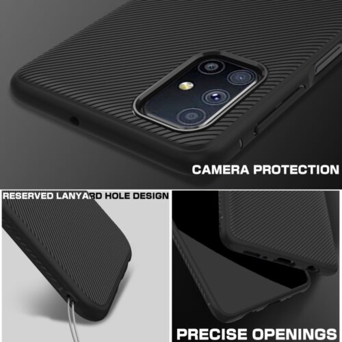 LENUO Twill Texture Black Case Samsung Galaxy M51 ΘΗΚΕΣ LENUO