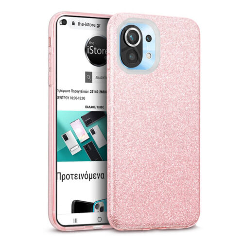 Hybrid Strass Pink Case Xiaomi Mi 11 ΘΗΚΕΣ OEM