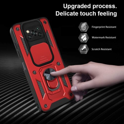 Combo Kickstand Slide Camera Case Red Xiaomi Poco X3 NFC/X3 Pro ΘΗΚΕΣ OEM