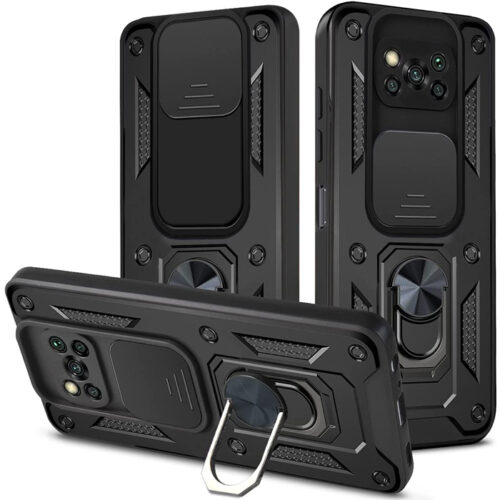 Combo Kickstand Slide Camera Case Black Xiaomi Poco X3 NFC/X3 Pro ΘΗΚΕΣ OEM