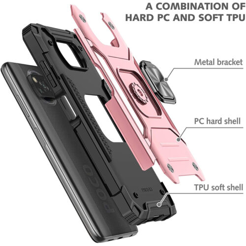 Armor Ringstand Case Rose Gold Xiaomi Poco X3 NFC / X3 Pro ΘΗΚΕΣ OEM
