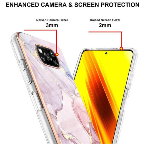 Royal Marble Silicone Case Pink Xiaomi Poco X3 NFC/X3 Pro ΘΗΚΕΣ OEM