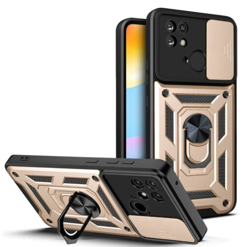 Combo Kickstand Slide Camera Case Gold Xiaomi Poco C40 ΘΗΚΕΣ OEM
