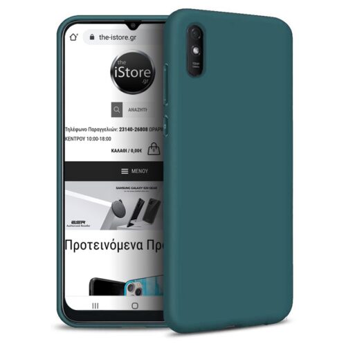 Rubber Silk Case Green Xiaomi Redmi 9A ΘΗΚΕΣ RUBBER SILK
