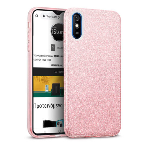 Hybrid Strass Pink Case Xiaomi Redmi 9A ΘΗΚΕΣ OEM