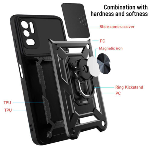 Combo Kickstand Slide Camera Case Black Samsung Galaxy A13 5G ΘΗΚΕΣ OEM
