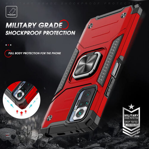 Armor Ringstand Case Red Xiaomi Redmi Note 10 Pro ΘΗΚΕΣ OEM