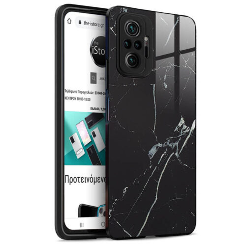 Glossy Marble Black Case Xiaomi Redmi Note 10/Note 10s ΘΗΚΕΣ OEM