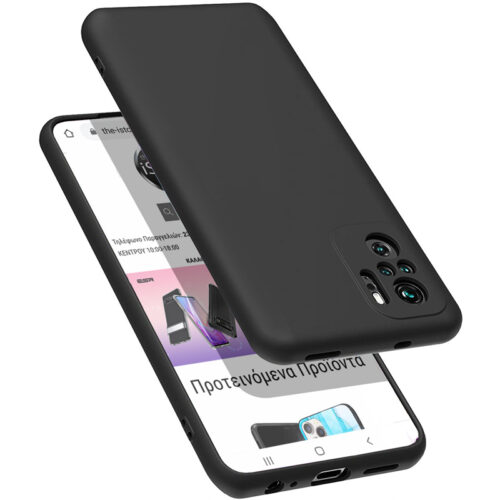 Rubber Silk Case Black Xiaomi Redmi Note 10/Note10s ΘΗΚΕΣ OEM