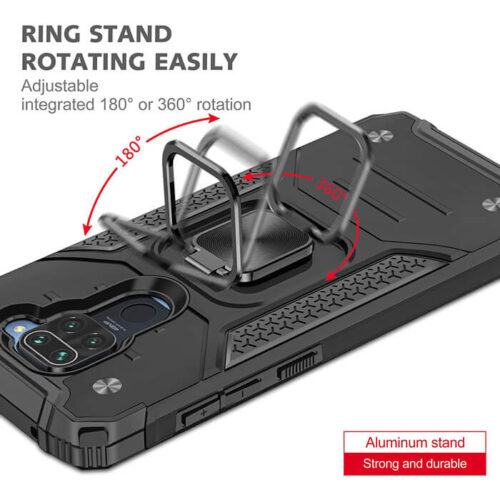 Armor Ringstand Case Black Xiaomi Redmi Note 9 ΘΗΚΕΣ OEM