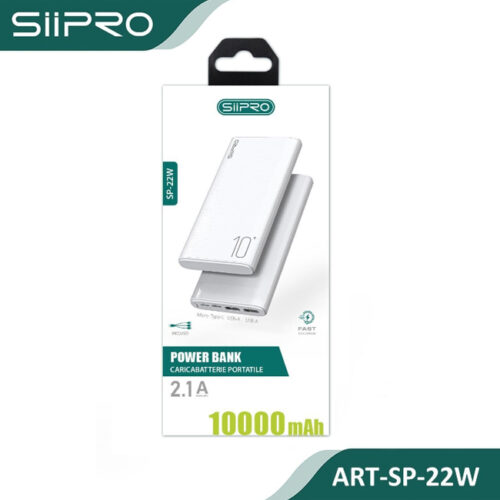 Siipro 1x PD USB-C 2x USB PowerBank 10000mAh White (SP-22W) POWER BANKS SIIPRO