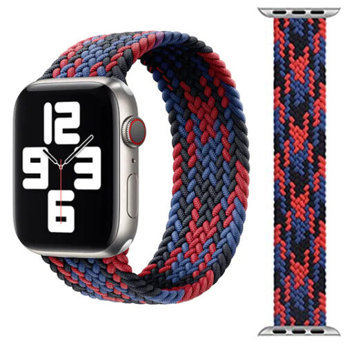 WiWU Braided Stretchy Black Red Blue Λουράκι για Apple Watch 42/44/45/46/49mm (Size: M) APPLE WATCH WIWU