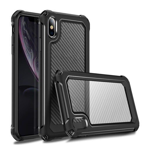 Carbon Fiber Armor Case iPhone XR Clear Black ΘΗΚΕΣ OEM