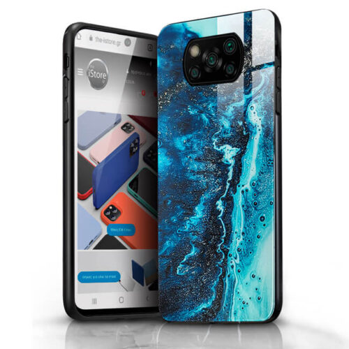 Glossy Marble Blue Case Xiaomi Poco X3 NFC/X3 Pro ΘΗΚΕΣ OEM