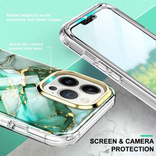 iPhone 13 Pro Max Full Body 360 Case Marble Verde ΘΗΚΕΣ OEM