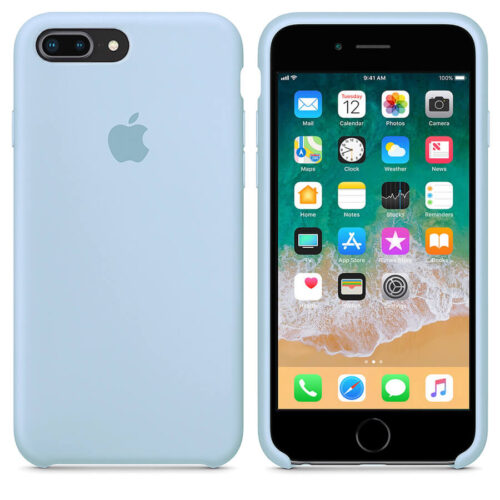 Premium Silicone Case Cyan iPhone 7 Plus/8 Plus ΘΗΚΕΣ Premium